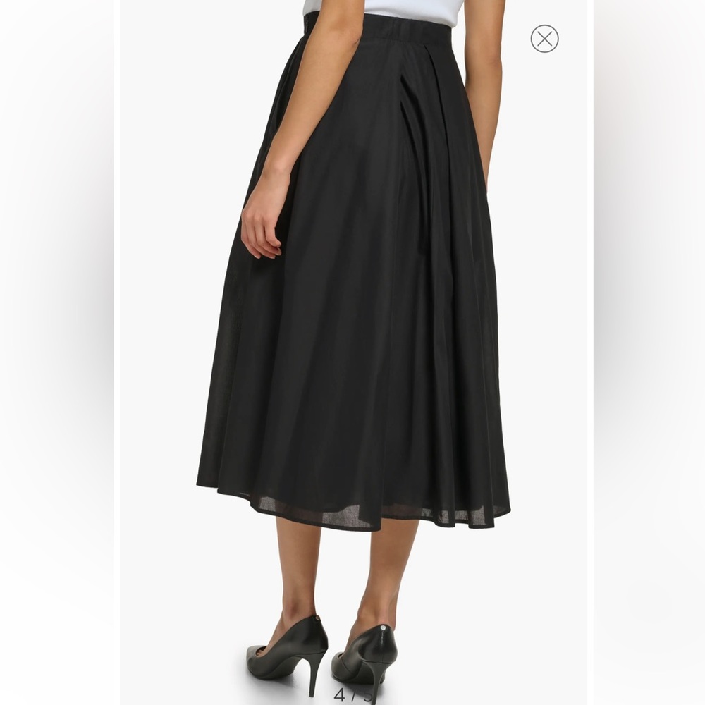 DKNY Cotton Voile A-Line Skirt full pleated new dress cocktail party midi M - Picture 3 of 8